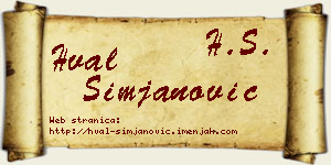 Hval Simjanović vizit kartica